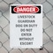 Signmission Livestock Guardian Dog On Duty Danger Sign, Plastic, 10in W x 14in L, 2PK OS-2PACK-DS-P-1014-V-2150 - alternate 2